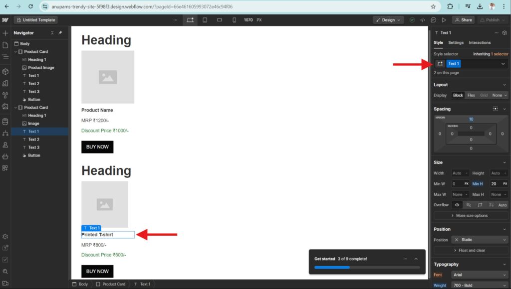 Applying Classes to Elements in Webflow