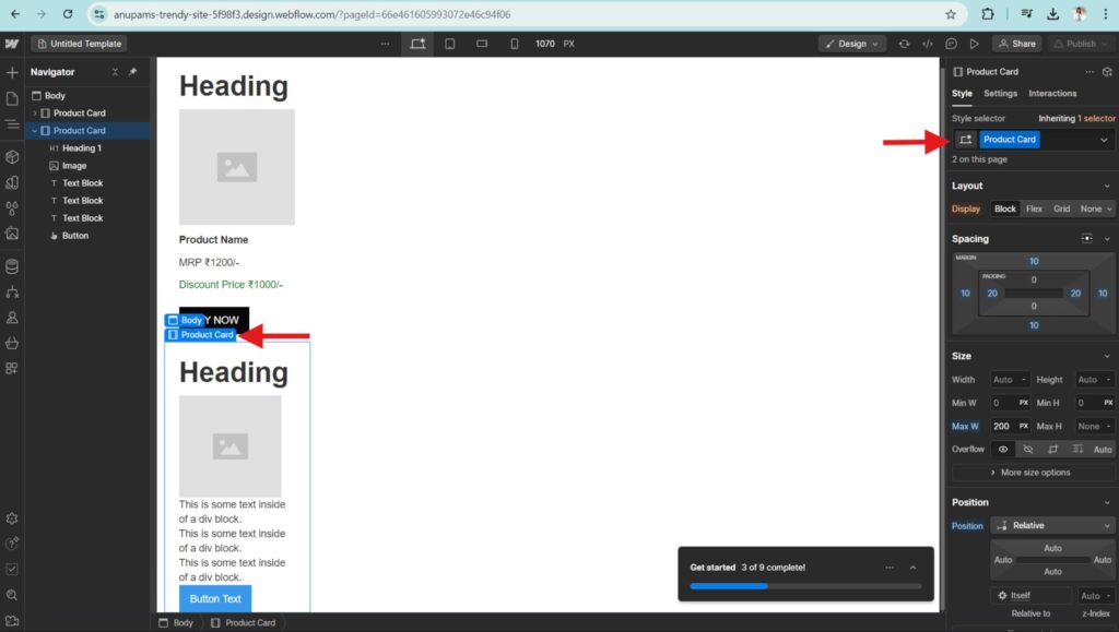 Assigning Classes in Webflow